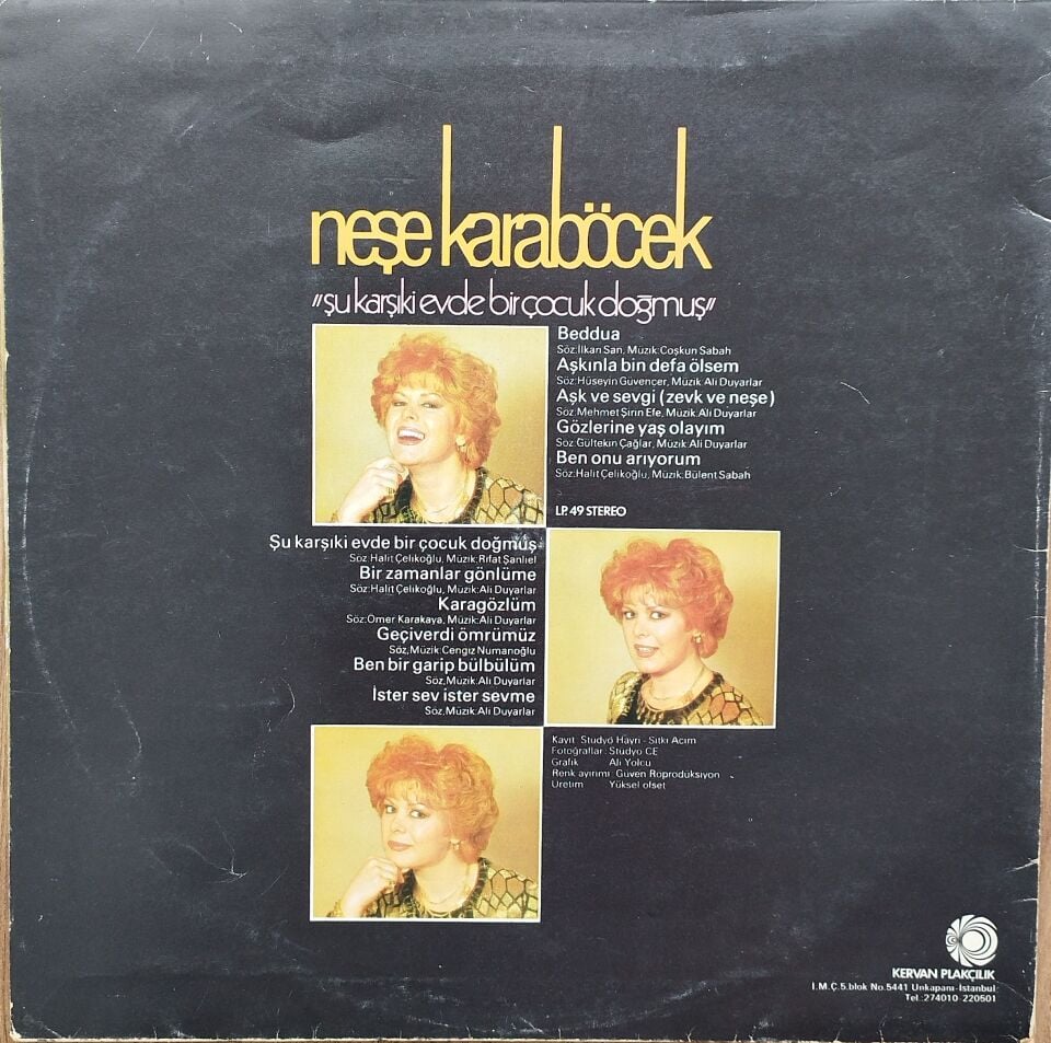 NEŞE KARABÖCEK /ŞU KARŞIKİ EVDE BİR ÇOCUK DOĞMUŞ Plak