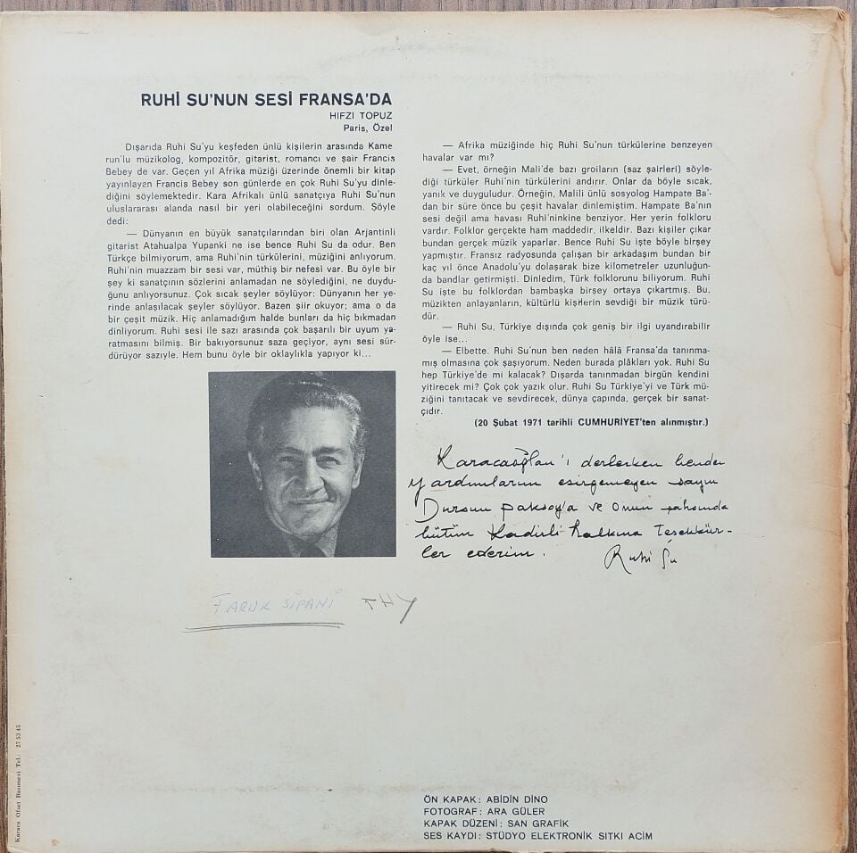 RUHİ SU/KARACAOĞLAN Plak