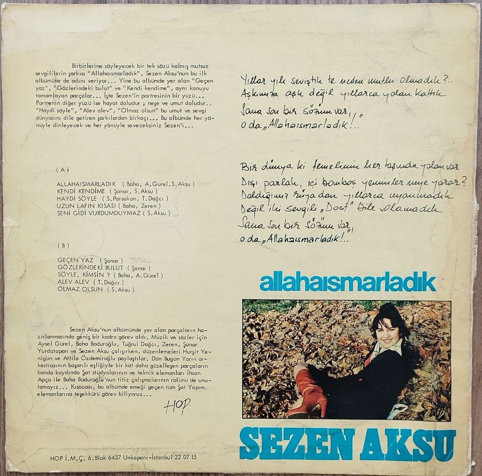 SEZEN AKSU/ALLAHAISMARLADIK Plak