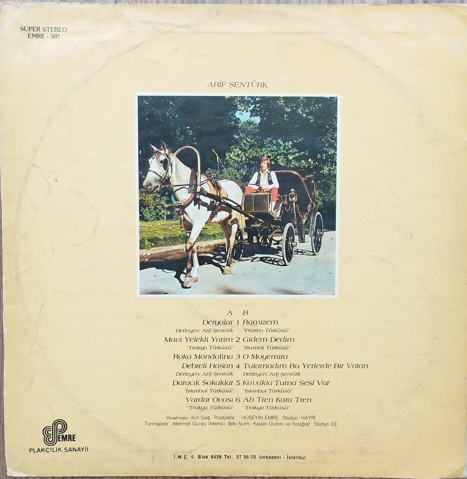 ARİF ŞENTÜRK/DERYALAR LP Plak