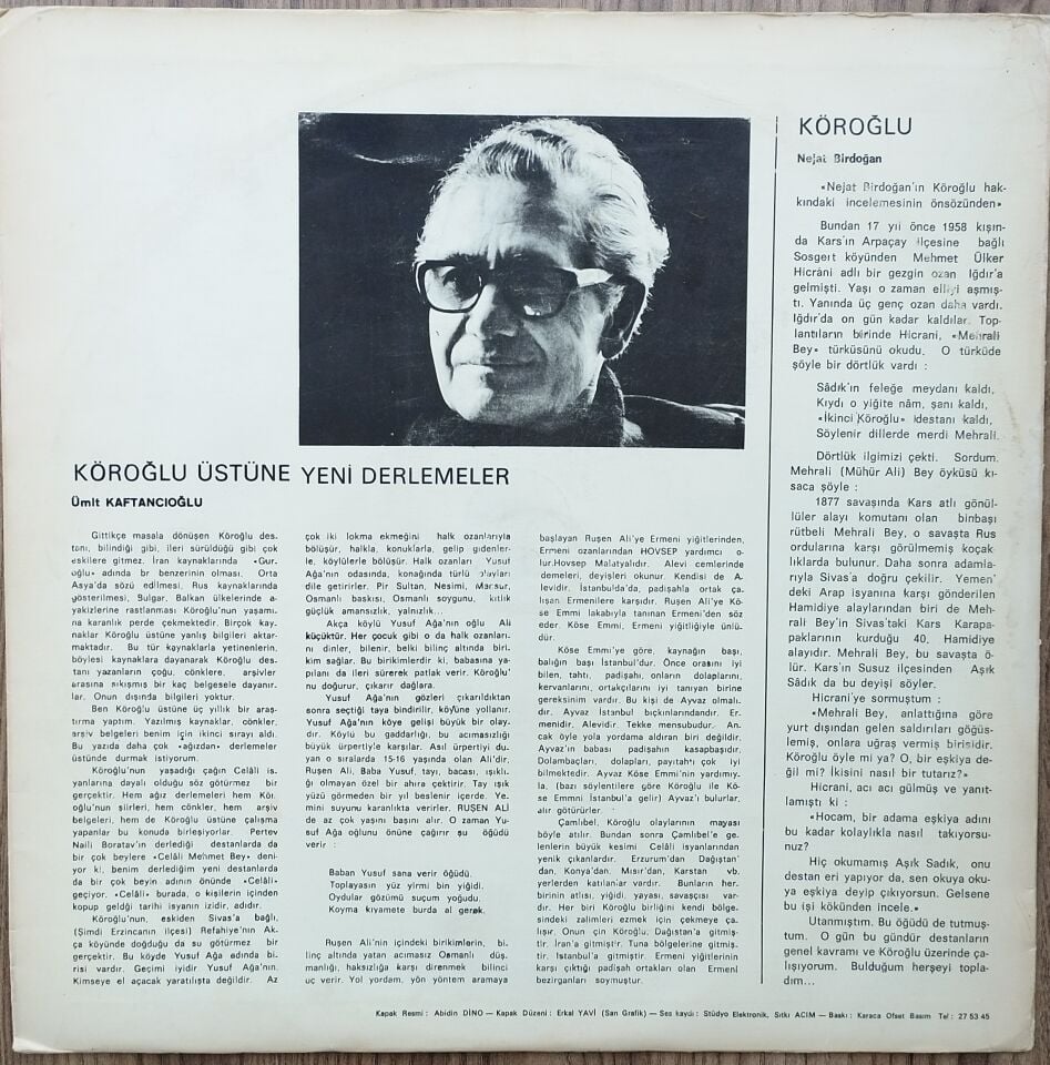 RUHİ SU /KÖROĞLU LP Plak