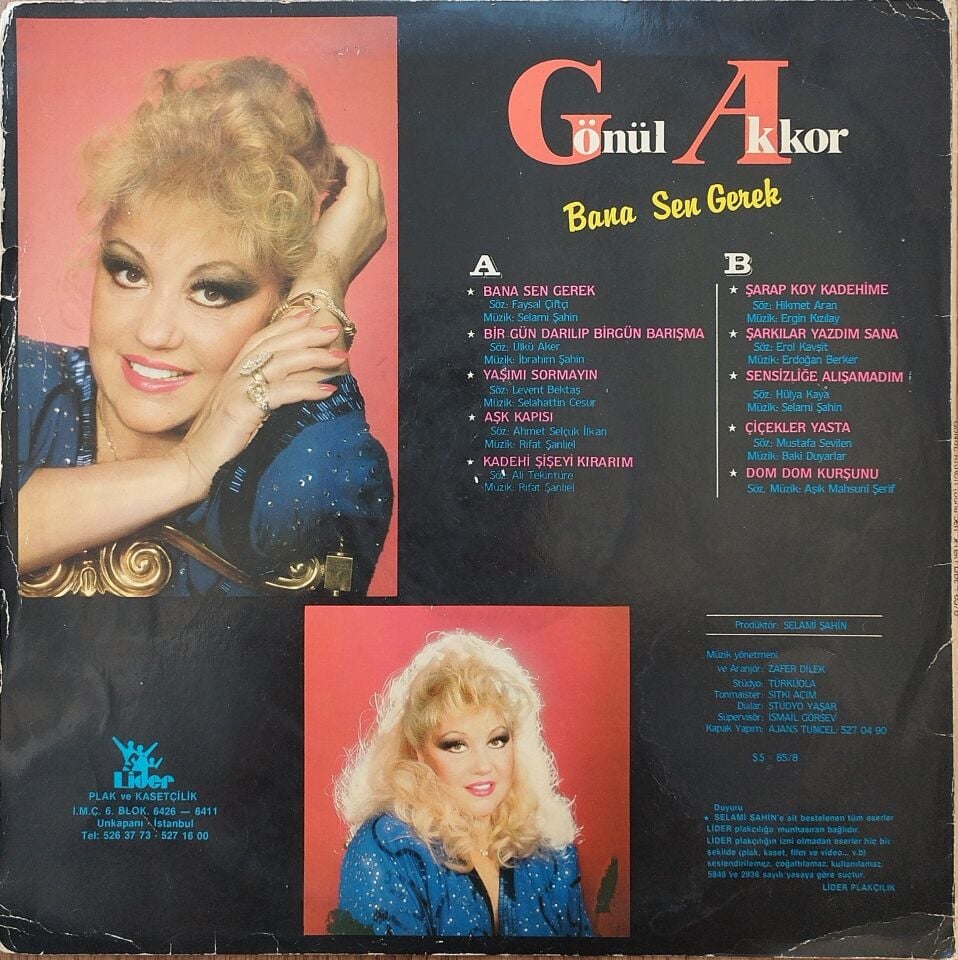 GÖNÜL AKKOR/BANA SEN GEREK LP Plak