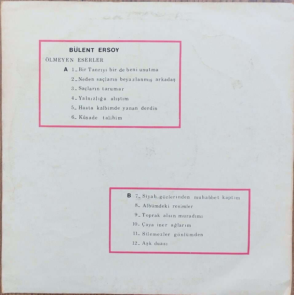 BÜLENT ERSOY-ÖLMEYEN ESERLER LP Plak