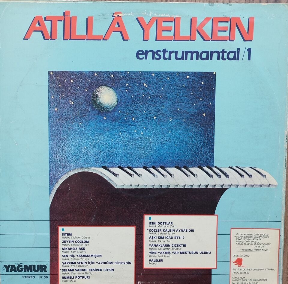 ATİLLA YELKEN/Enstrumantal 1 LP Plak