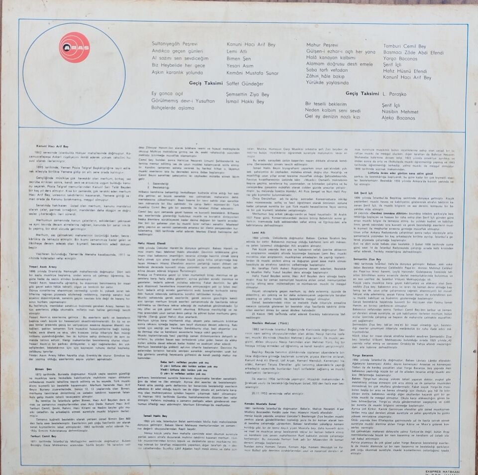 KEMAL GÜRSES/FASIL LP Plak