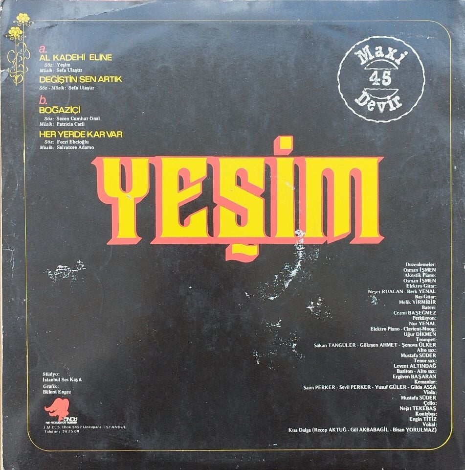 Yeşim - Al Kadehi Eline / Boğaziçi - Maxi 45 Devir Plak