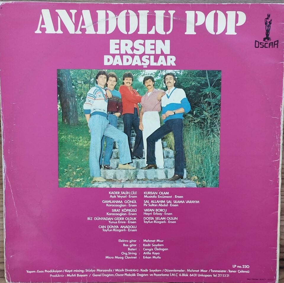 Ersen Dadaşlar - Anadolu Pop LP Plak