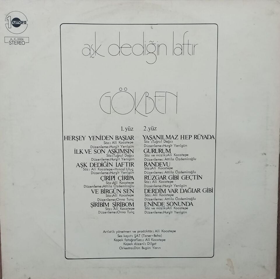 Gökben – Aşk Dediğin Laftır LP PLAK